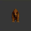 Orange Mythical Creature 3D Character With Red Horns White Claws And Fur
