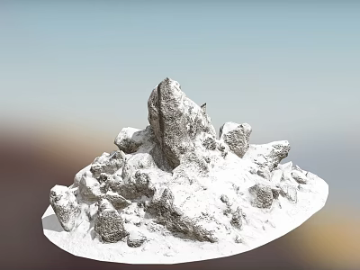 Natural Rock Garden Landscape Design With Stacked Stones And Scenic View 3d model