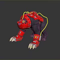 Game Movie Character Mechanical Gorilla With Red Armor And Yellow Accents Sharp Claws