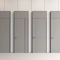 Modern Gray Hinged Doors With Sleek Panel Design For Interior Spaces 3d model