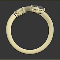 Elegant Gold Ring With Twisted Band And Two Shiny Diamonds For Women