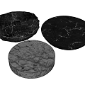 Three Different Round Coffee Tables With Marble Textured Surface Modern Design