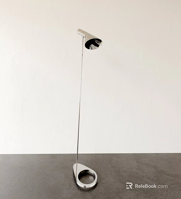 Sleek Modern Floor Lamp With Slim Metal Stand And Black Lampshade For Contemporary Home Interior 3d model 