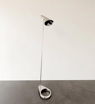Sleek Modern Floor Lamp With Slim Metal Stand And Black Lampshade For Contemporary Home Interior 3d model
