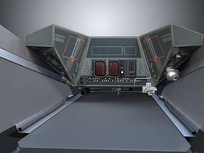 Advanced Spacecraft Cockpit Interior With Control Panels And Display Screens 3d model