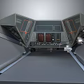 Advanced Spacecraft Cockpit Interior With Control Panels And Display Screens 3d model