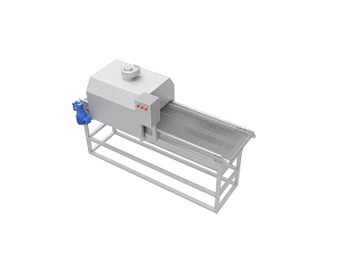 Industrial Conveyor Belt Processing Machine With Stainless Steel Frame And Blue Component 3d model