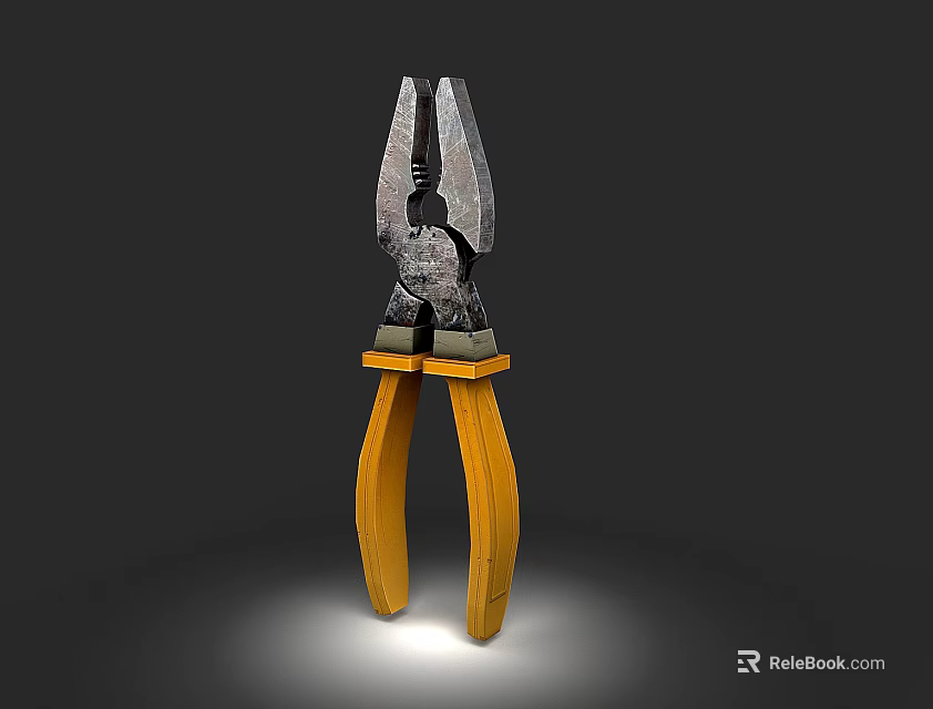 High Quality Pliers With Yellow Handles And Metal Jaws For Home Repair 3d model 