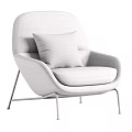 Modern Soft Upholstered Leisure Chair With Metal Legs Matching Pillow And Various Optional Neutral Colors