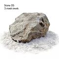 Outdoor Garden Decorative Rock Feature with Natural Green Grass Surroundings