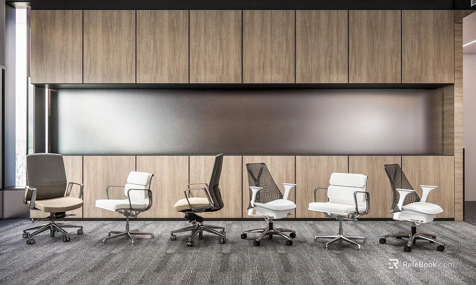 Ergonomic Modern Office Chairs With Swivel Design And Adjustable Features In Interior Space 3d model 