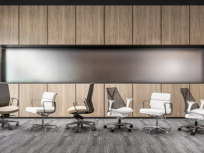 Ergonomic Modern Office Chairs With Swivel Design And Adjustable Features In Interior Space 3d model