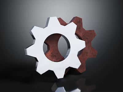 High Quality Metal and Wooden Gears as Essential Hardware Tools Components 3d model