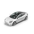Sleek White Tesla Electric Car With Panoramic Sunroof And Modern Design 3d model