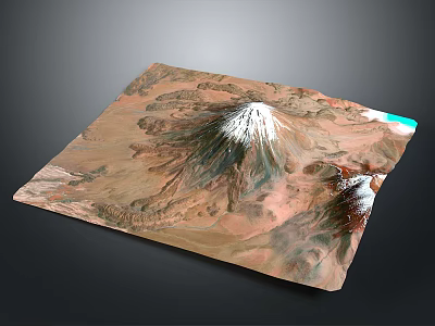 Spectacular Natural Landscape With Snow Capped Mountains And Desert Rocky Terrain 3d model