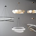 Modern Chandeliers With Circular Layered Metal Frame And Contemporary Lighting Design