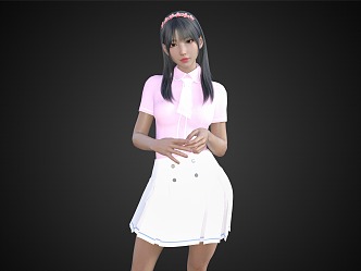 JK Royal Sister Beauty Model Cute Girl 3d model