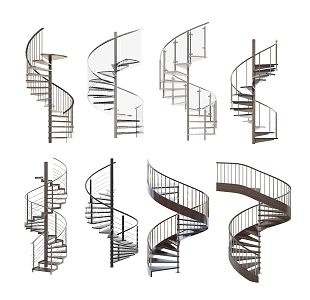 modern revolving staircase 3d model