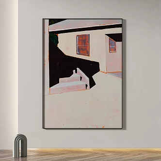 Modern minimalist abstract decorative painting 3d model