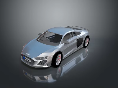 Silver Audi Sports Car With Sleek Exterior Design And Stylish Alloy Wheels 3d model