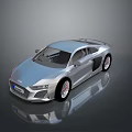 Silver Audi Sports Car With Sleek Exterior Design And Stylish Alloy Wheels
