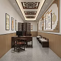 Medical Examination Room Interior With Medical Equipment Desk Chairs And Wall Paintings