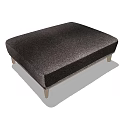 Stylish Modern Dark Fabric Ottoman with Sturdy Wooden Legs for Living Room