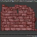 Stone Architectural Components Of Medieval Fortress With Steps Walls And Torches