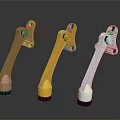 Shiny Metal Mechanical Levers With Black Bases In Gold Orange And Silver Colors