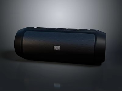 Black Portable Bluetooth Speaker with Sleek Design and Wireless Audio Functionality 3d model