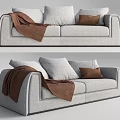 modern double sofa fabric double sofa 3d model