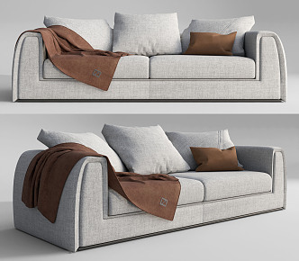 modern double sofa fabric double sofa 3d model