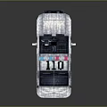 Pixel Blocky Police Car With White Body And Light Bar Details