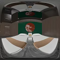 Modern SPA Sauna Room With Comfortable Beds Large Screen TV And Green Wall