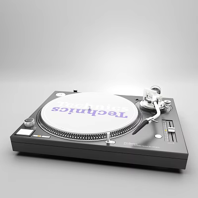 High Quality Technics Black Turntable With Vinyl Platter And Tonearm Design 3d model High Quality Technics Black Turntable With Vinyl Platter And Tonearm Design 3d model