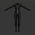 Black Long Sleeved Fitted Jumpsuit With Front Zipper And Waist Belt For Modern Fashion