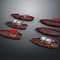 Vintage Wooden Boats With Traditional Structures And Classic Roof Designs