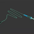 Professional Electric Soldering Iron With Blue Handle Black Cord And Metal Tip For Electronics Repair