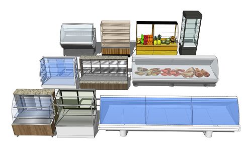 Modern Refrigerated Cabinet 3d model