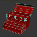 Tool Box Iron Box Multi-layer Tool Box Iron Box Iron Trunk Box Luggage Leather Box 3d model