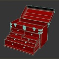 Tool Box Iron Box Multi-layer Tool Box Iron Box Iron Trunk Box Box Box Luggage Leather Box 3d model