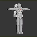 Detailed Astronaut In White Spacesuit With Arms Outstretched For Space Exploration