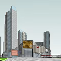 Modern Commercial Complex With High Rise Buildings Green Spaces And Integrated Transportation Links