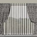 Decorative Pattern Curtains With Sheer Layers And Green Outdoor View