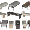 Modern Bed End Stool Bed End Stool Combination 3d model