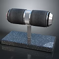 Black Silver Animal Shaped Device On Blue Speckled Base Stand