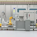 Modern workshop assembly line 3d model