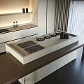 Modern Island Table Acrylic Island Table 3d model