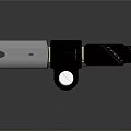 Sleek Modern Electronic Appliance with Silver Black Finish and Rotary Base Handle