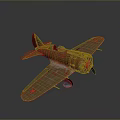 Vintage Airplane Model With Brown Fuselage Silver Wings Red Propeller And Red Star Emblems